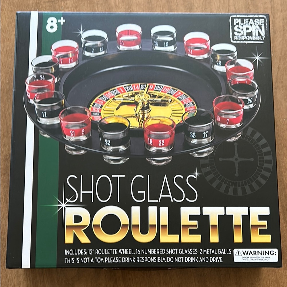 Shot Glass Roulette Game Set - Black and Red